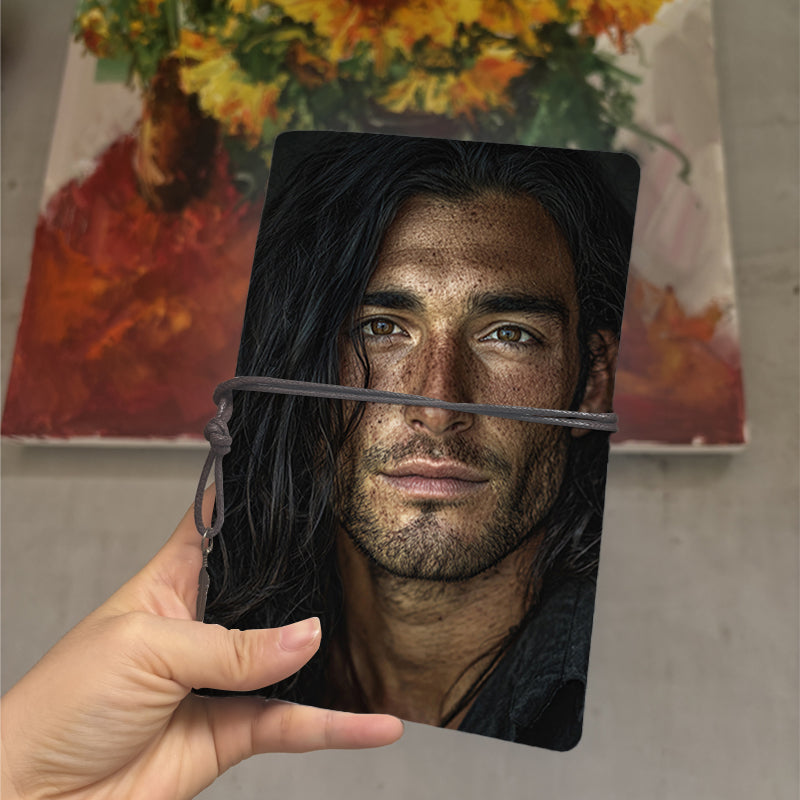  A6 College Class Notebook Blank Pages, Durable Ideal for Professor Lesson Tracking, Lecture Logs & Back-to-School Must-Have with Man with l