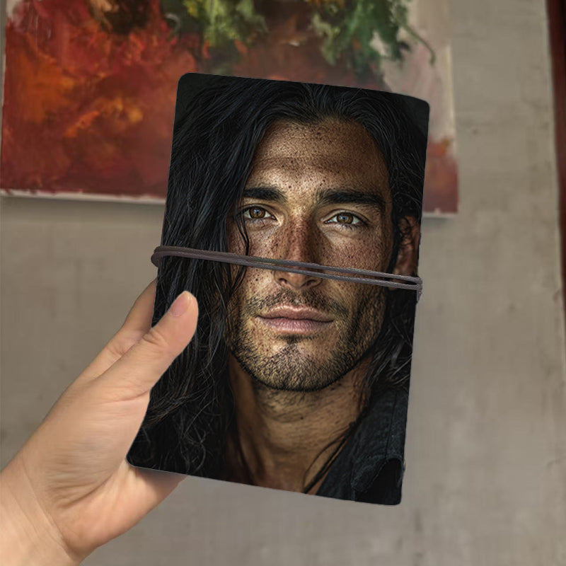  A6 College Class Notebook Blank Pages, Durable Ideal for Professor Lesson Tracking, Lecture Logs & Back-to-School Must-Have with Man with l