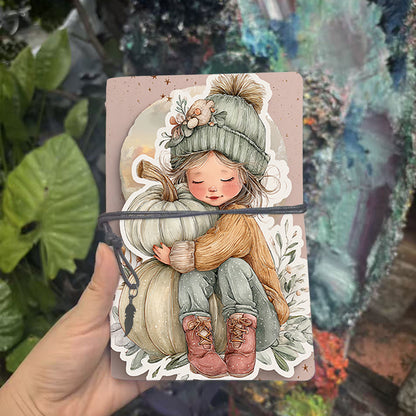  A6 Campus Lecture Notebook Retro Style, Thick Paper Perfect for Class Notes, Teacher Prep Logs & Back-to-Campus Essential with Girl, hat, s