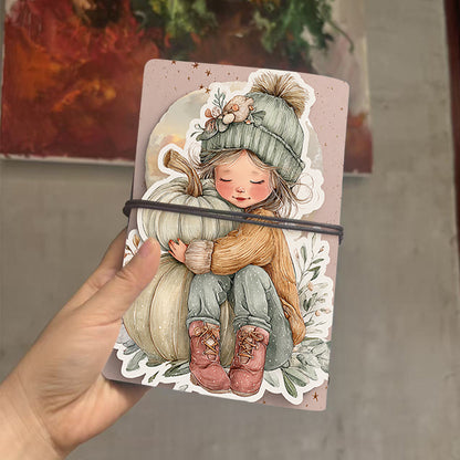  A6 Campus Lecture Notebook Retro Style, Thick Paper Perfect for Class Notes, Teacher Prep Logs & Back-to-Campus Essential with Girl, hat, s