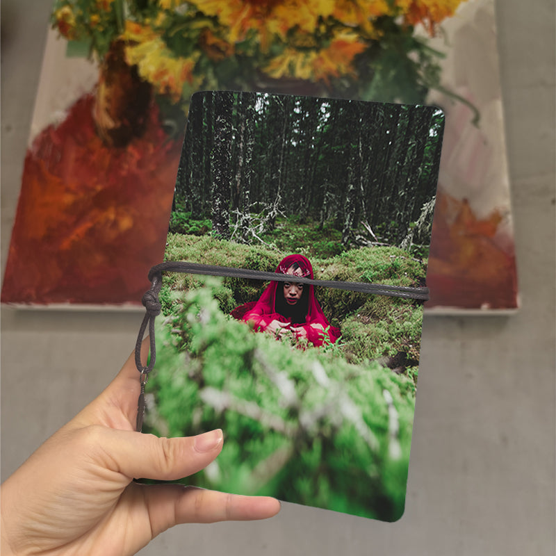  A6 Campus Lecture Log Thick Paper, Vintage Design Ideal for Teacher Prep Logs, Class Notes & Back-to-School Must-Have with Woman, red cloak