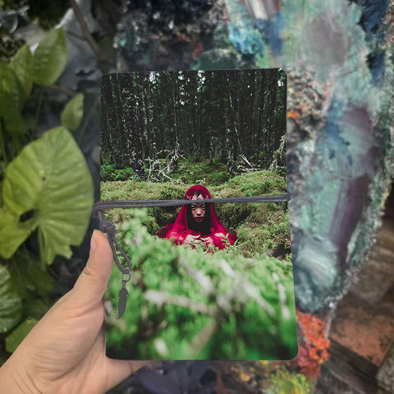  A6 Campus Lecture Log Thick Paper, Vintage Design Ideal for Teacher Prep Logs, Class Notes & Back-to-School Must-Have with Woman, red cloak