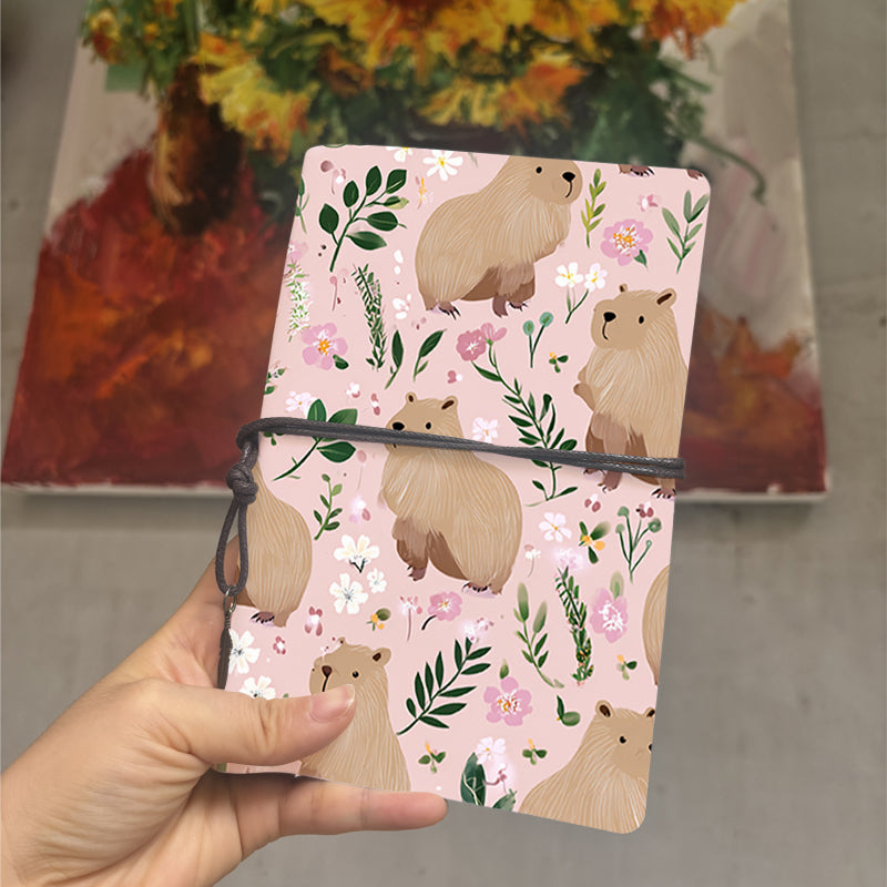  A6 College Class Notebook Thick Paper, Blank Pages Ideal for Teacher Lesson Plans, Lecture Logs & Back-to-School Must-Have with Capybaras, 