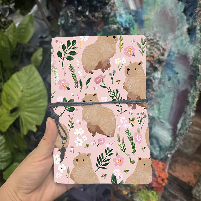  A6 College Class Notebook Thick Paper, Blank Pages Ideal for Teacher Lesson Plans, Lecture Logs & Back-to-School Must-Have with Capybaras, 