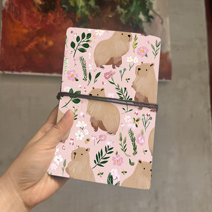  A6 College Class Notebook Thick Paper, Blank Pages Ideal for Teacher Lesson Plans, Lecture Logs & Back-to-School Must-Have with Capybaras, 