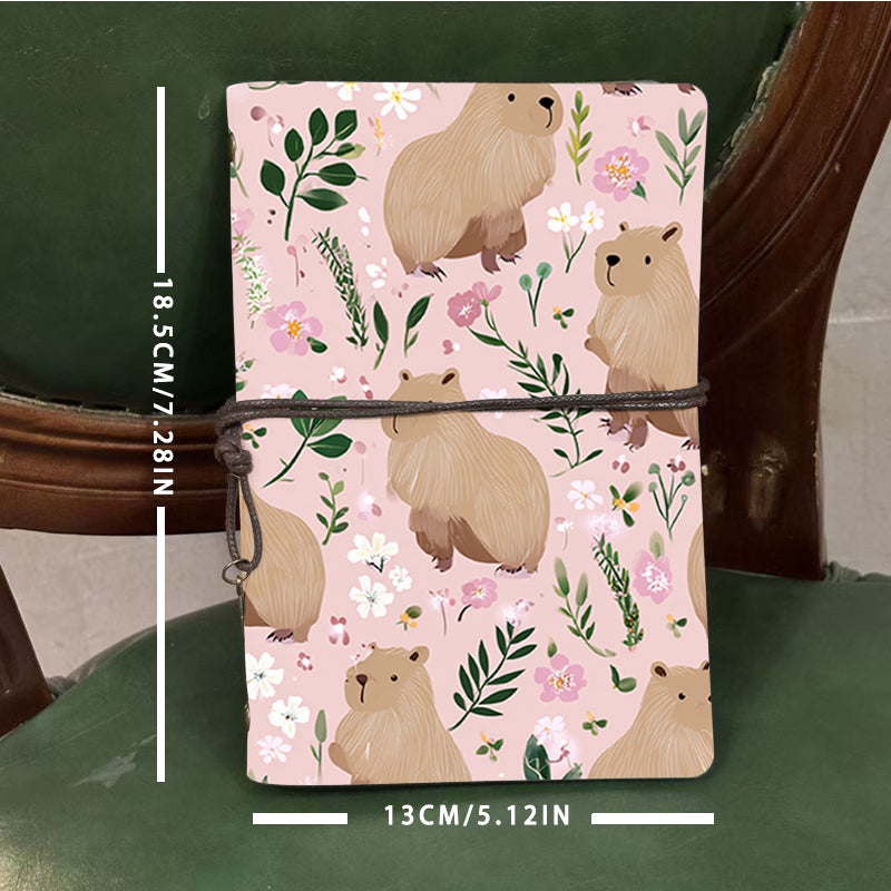  A6 College Class Notebook Thick Paper, Blank Pages Ideal for Teacher Lesson Plans, Lecture Logs & Back-to-School Must-Have with Capybaras, 