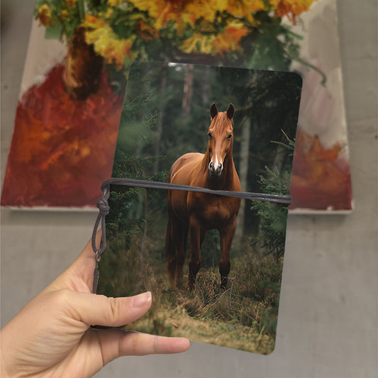  A6 2025 Weekly Record Book 80 Sheets Thick, Creative Simple Suitable for School/Office, Ideal Daily Agenda Planner with Brown horse in fore