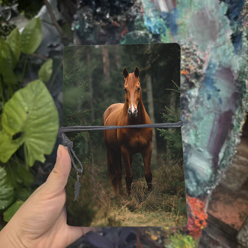  A6 2025 Weekly Record Book 80 Sheets Thick, Creative Simple Suitable for School/Office, Ideal Daily Agenda Planner with Brown horse in fore