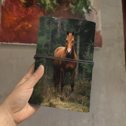  A6 2025 Weekly Record Book 80 Sheets Thick, Creative Simple Suitable for School/Office, Ideal Daily Agenda Planner with Brown horse in fore