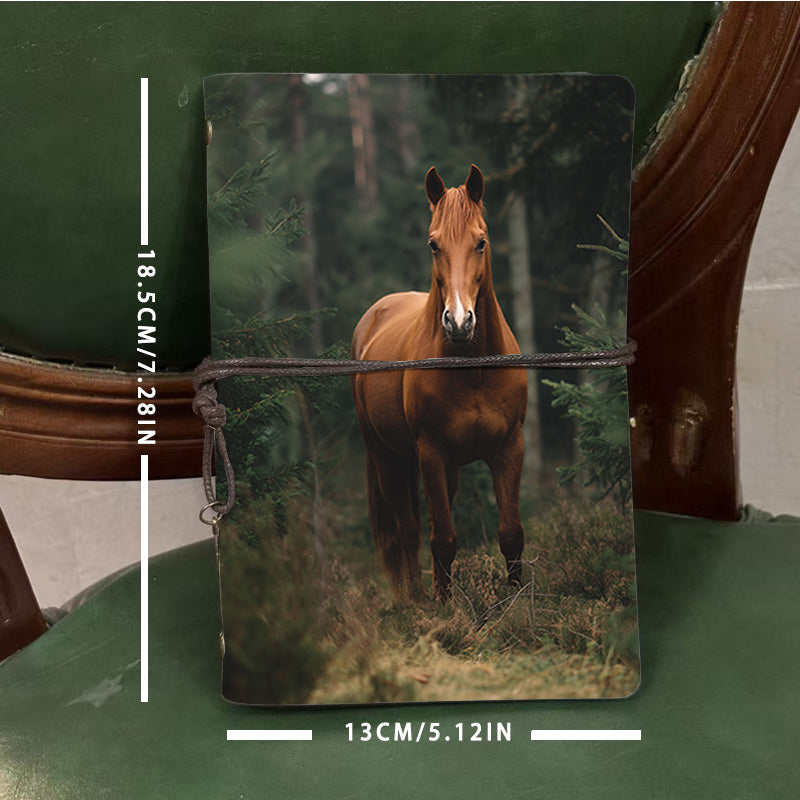  A6 2025 Weekly Record Book 80 Sheets Thick, Creative Simple Suitable for School/Office, Ideal Daily Agenda Planner with Brown horse in fore