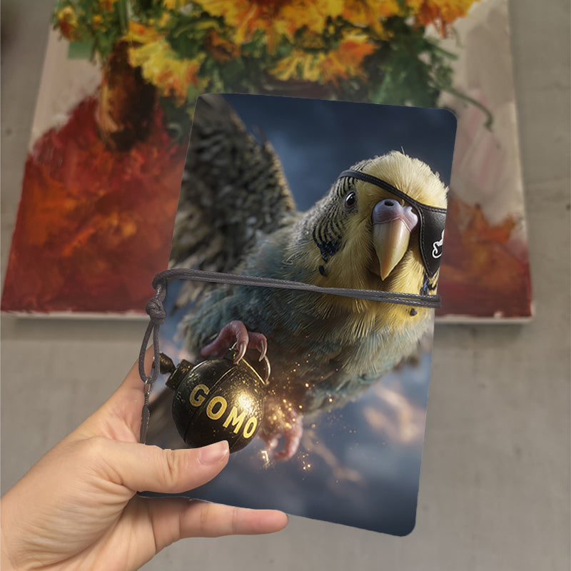  2025 Thick A6 Daily Agenda 80 Sheets, Trendy Minimalist Easy-to-Use for School & Office, Ideal Weekly Planner Notebook with Budgerigar with