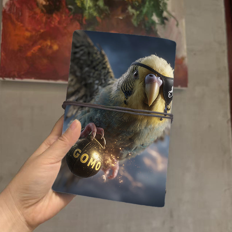  2025 Thick A6 Daily Agenda 80 Sheets, Trendy Minimalist Easy-to-Use for School & Office, Ideal Weekly Planner Notebook with Budgerigar with