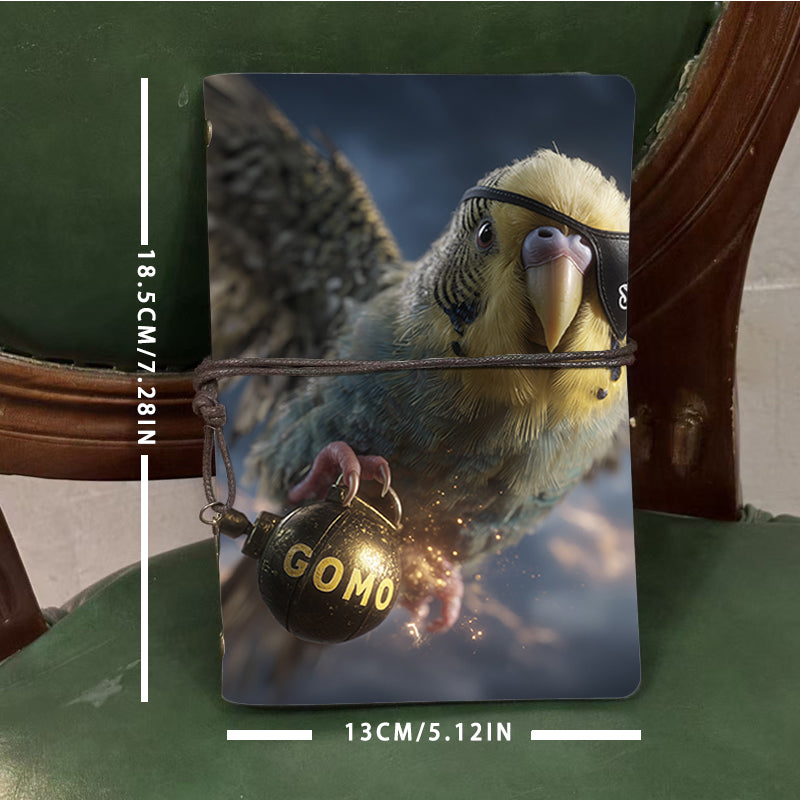  2025 Thick A6 Daily Agenda 80 Sheets, Trendy Minimalist Easy-to-Use for School & Office, Ideal Weekly Planner Notebook with Budgerigar with