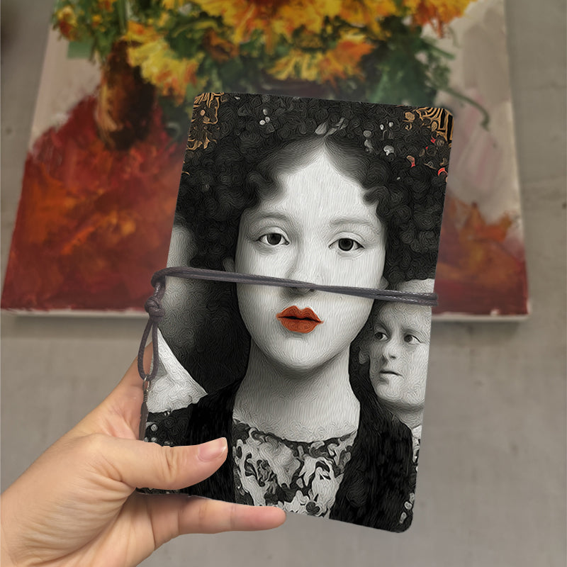  A6 2025 Thick Weekly Agenda 80 Sheets, Minimalist Design Suitable for School/Office, Great Daily Record Planner with Woman, red lips, patte