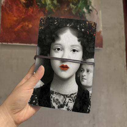  A6 2025 Thick Weekly Agenda 80 Sheets, Minimalist Design Suitable for School/Office, Great Daily Record Planner with Woman, red lips, patte