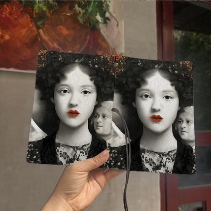  A6 2025 Thick Weekly Agenda 80 Sheets, Minimalist Design Suitable for School/Office, Great Daily Record Planner with Woman, red lips, patte