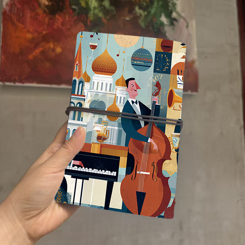  2025 A6 Weekly Log Notebook 160 Pages Thick, Simple Trendy Easy to Use for School & Office, Ideal Daily Agenda Book with Bassist, pianist, 