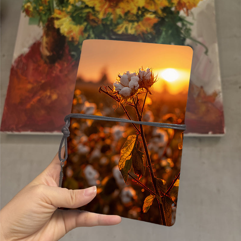  A6 2025 Daily Agenda Log 160 Pages Thick, Creative Design Suitable for School/Office, Ideal Weekly Record Book with Cotton, leaves, stem, s