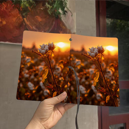  A6 2025 Daily Agenda Log 160 Pages Thick, Creative Design Suitable for School/Office, Ideal Weekly Record Book with Cotton, leaves, stem, s