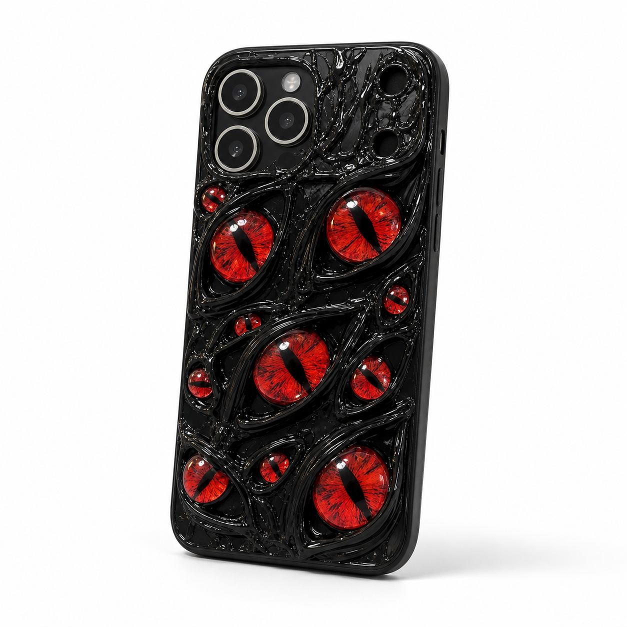 Vintage Multi Red Demon Eyes Phone Case, Shockproof Hard Shell, Creative Full Coverage Original Design, Compatible with iPhone