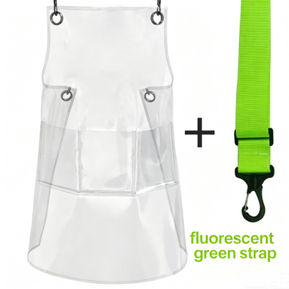 Transparent TPU waterproof apron for high-end salons, specially designed for hairdressers. It features a hair dyeing, perming, styling and cutting service. It is a non-staining work uniform