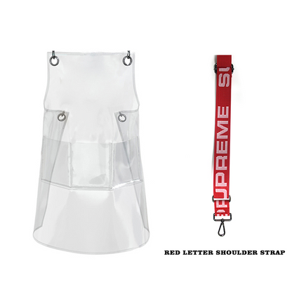 Transparent TPU waterproof apron for high-end salons, specially designed for hairdressers. It features a hair dyeing, perming, styling and cutting service. It is a non-staining work uniform