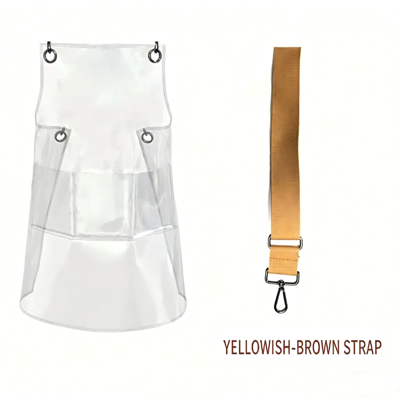 Transparent TPU waterproof apron for high-end salons, specially designed for hairdressers. It features a hair dyeing, perming, styling and cutting service. It is a non-staining work uniform