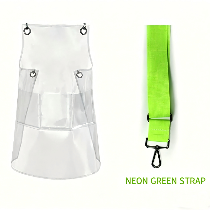Transparent TPU waterproof apron for high-end salons, specially designed for hairdressers. It features a hair dyeing, perming, styling and cutting service. It is a non-staining work uniform