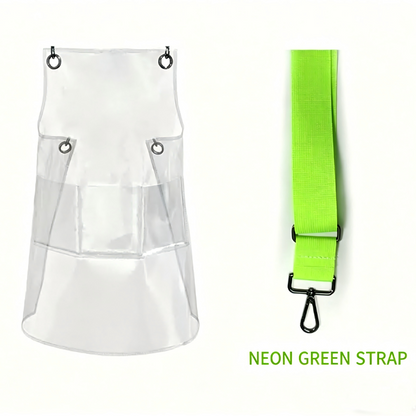 Transparent TPU waterproof apron for high-end salons, specially designed for hairdressers. It features a hair dyeing, perming, styling and cutting service. It is a non-staining work uniform