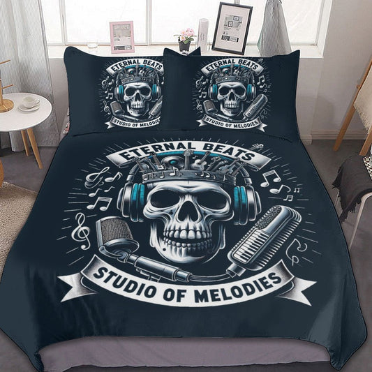 3-Piece Bedding Set (1 Duvet Cover + 2 Pillow Shams),Thousands of skull patterns customized