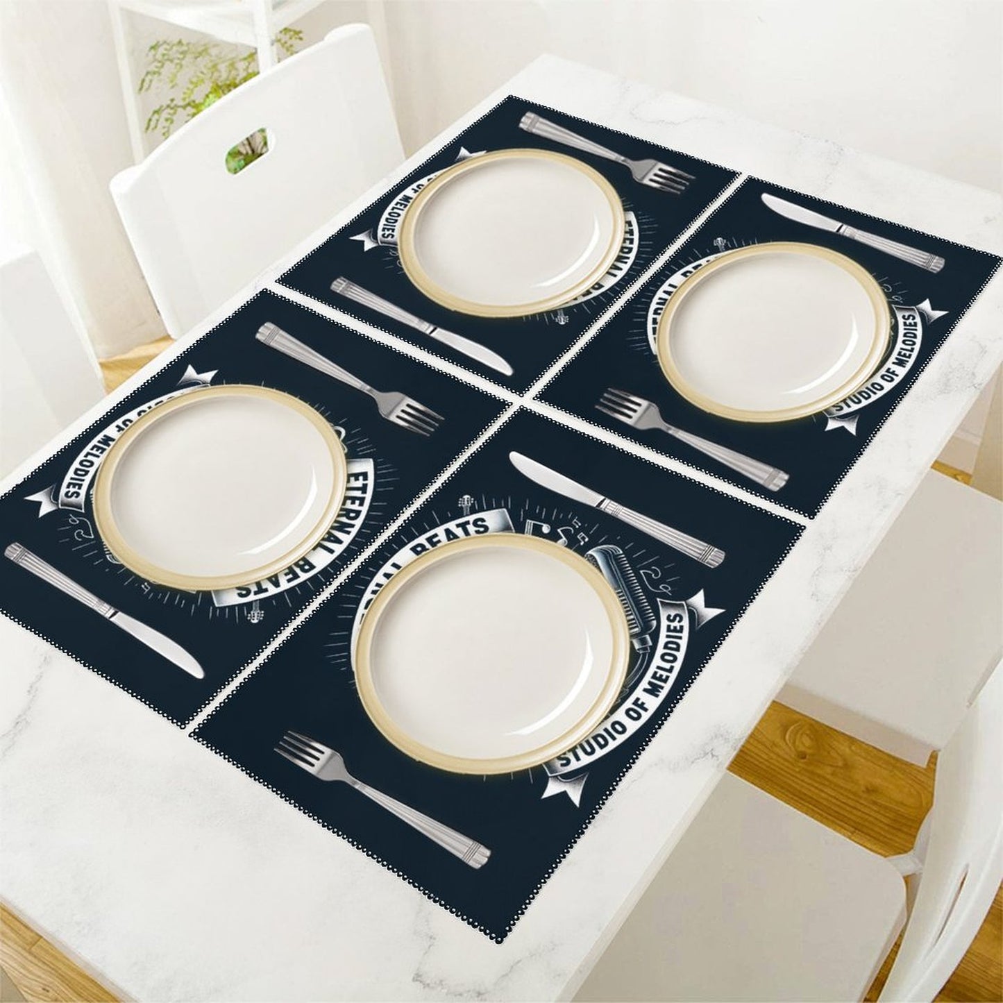 Placemat Set of 6,Thousands of skull patterns customized
