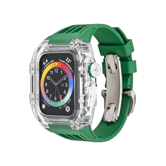 Suitable for Apple Watch 8 modified shell Apple Watch 7 transparent case fluorine rubber with butterfly buckle 44/45mm