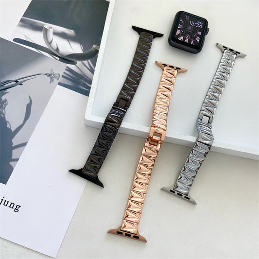 Geometric Pattern Metal Fashion Smart Watch Strap