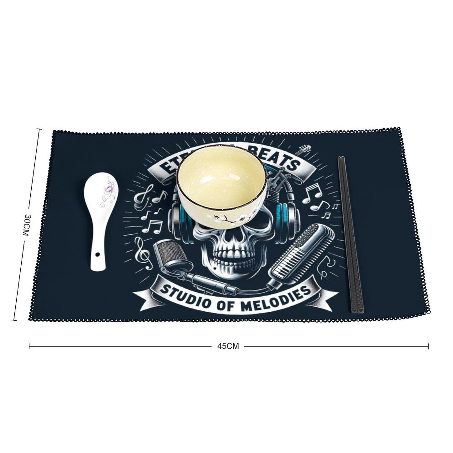 Placemat Set of 6,Thousands of skull patterns customized